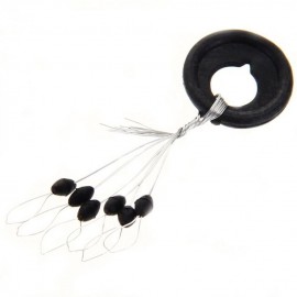 100Pcs Flotador Bobber Parada Medio Goma para Sedal Pesca Deporte Negro - Envío Gratuito