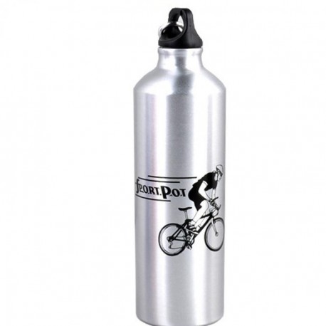 Ciclismo acampan Deportes aleación de aluminio botella de agua de 750 ml de plata al aire libre - Envío Gratuito
