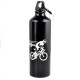 Ciclismo acampan Deportes aleación de aluminio botella de agua 750ml Negro al aire libre - Envío Gratuito