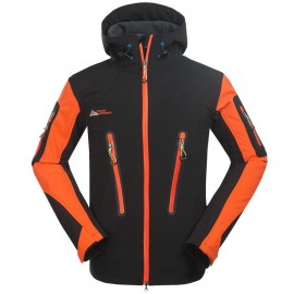 Moda Hombres aire libre transpirable Abrigos Fleece forrado Deportes Chaqueta Naranja - Envío Gratuito