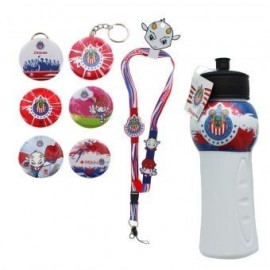 kit de Souvenirs Oficiales Chivas: 1 Listón a cuello + 1 Kit de Fotobotones (6 piezas) + 1 Chivalindro - Envío Gratuito