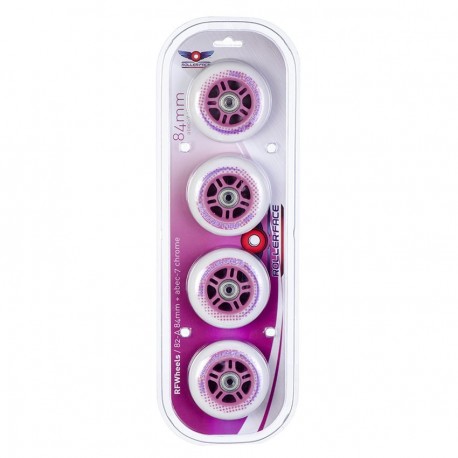 Set de Ruedas RollerFace 84 mm-rosa-Blanco con Rosa - Envío Gratuito