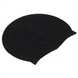 A estrenar unisex impermeable de natación de silicona gorro de ba?o Piscina Sombrero Negro - Envío Gratuito