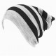 Gorro largo Smart Gorro doble vista Modelo de rayas estilo mate color combinado negro y gris claro -gris - Envío Gratuito