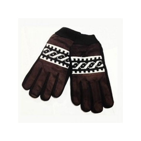 Guantes Termicos de Gamuza con Grecas Modelo Fashion-Café - Envío Gratuito