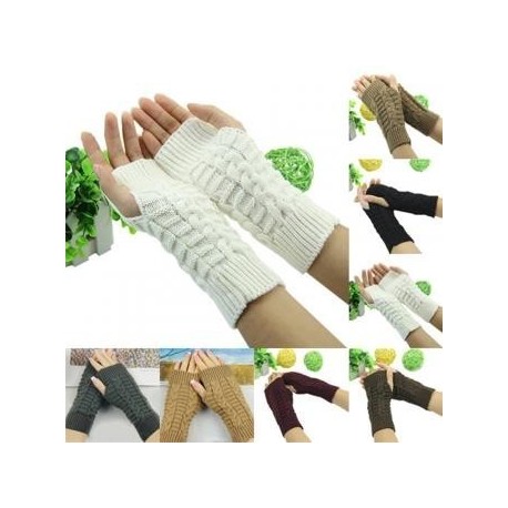 Bluelans Unisex Guantes suaves Mitones de calentador de brazo en invierno - Café - Envío Gratuito