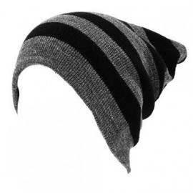 Gorro largo Smart doble vista Modelo de rayas estilo mate color combinado gris y negro -gris - Envío Gratuito