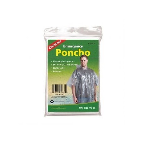 Impermeable de Emergencia con Capucha Coghlans-Transparente - Envío Gratuito