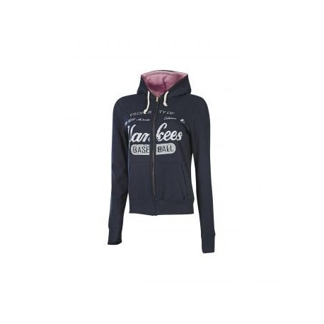 Sudadera Majestic NY Yankees Full Zip Hoodie-Azul Marino - Envío Gratuito