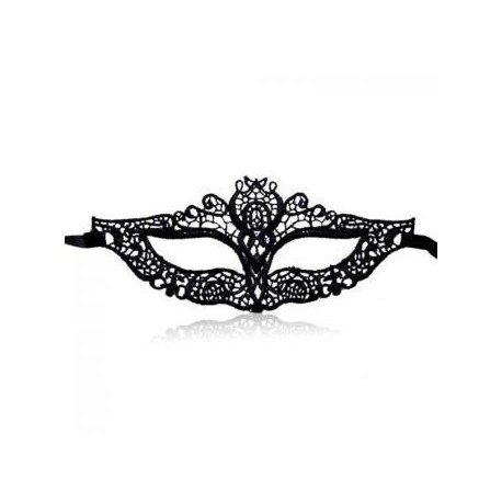 ELENXS Sexy Dance Halloween Face Lace Cutout Mask NO2 (Black) - Envío Gratuito