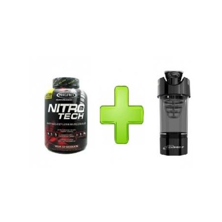 Proteína NitroTech Muscle Tech+DE REGALO Shaker Cyclone - Envío Gratuito